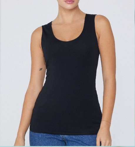 Canotta in Cotone Organico Spalla Larga Scollo Stondato