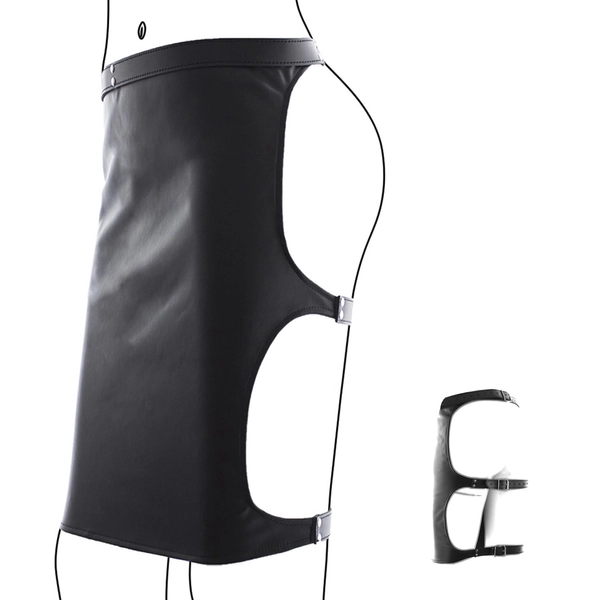 JOIENDY Leather Skirt Women Sexy Skirt Women's Erotic Wet Look Lingerie Women Sexy Bondage Fetish Lingerie Sex Toy for Couples Extreme Sex, black