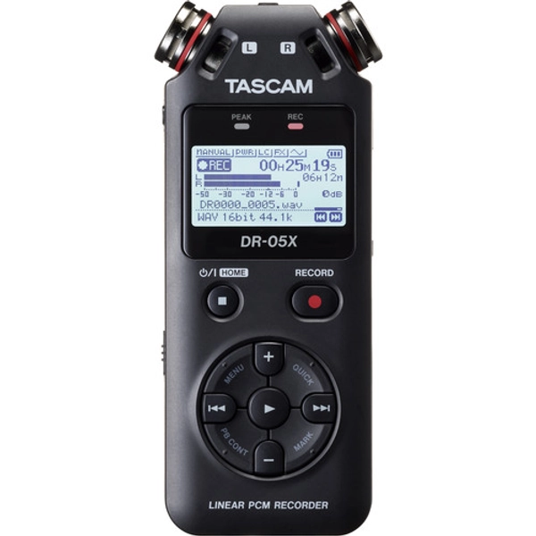 Tascam DR-05X 2-Input / 2-Track Portable Audio Recorder with Onboard Stereo Microphone (Black)