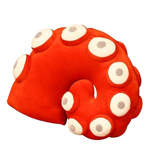 Yoholto Octopus Tentacles Plush Pillow, Tentacles Stuffed Animal, Interesting Plush Gift for Kids Adults(17.7 * 13.7in,Red) - 17.7"*13.7" - Red-roll