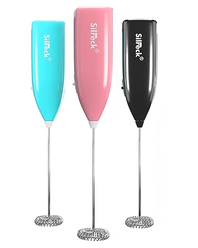 Handheld Milk Frother Coffee and Cappuccino Mixer, Automatic Milk Foam Maker, Electric Milk Frother Egg & Milkshake Whisk (Pink) - Pink