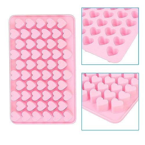 EliteKoopers 55 Heart Shape Hole Silicone Chocolate Tray Cake Ice Cube For Baking Mould (1Pcs)