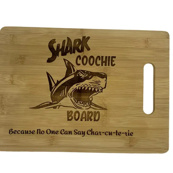Shark Coochie Board/Charcuterie Board/Cutting Board/Bamboo Board/Laser Engraved/Sharkcoochie (11" x 8") - 11" x 8"