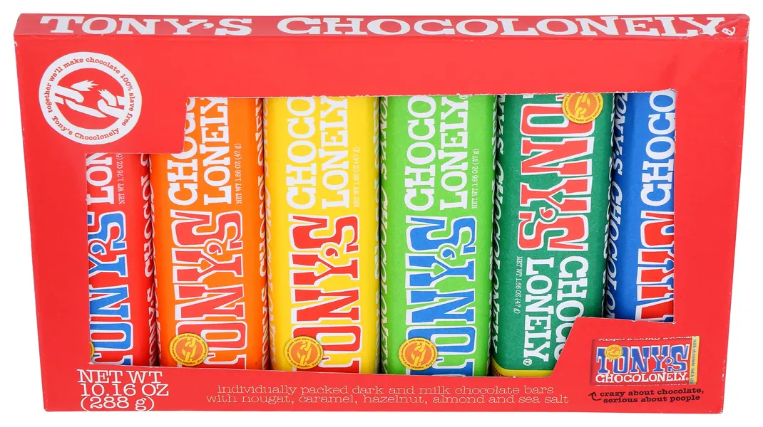 Tony's Chocolonely Rainbow Tasting Chocolate Bar Pack, 10.16 OZ