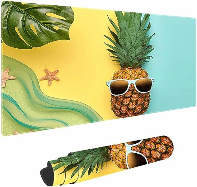 Desk Mat,Large Mouse Pads for Desk,Gaming Mouse Pad,Art Glasses Pineapple Non-Slip Rubber Base Extended Mousepad,XXL Keyboard Mouse Mat,Computer Keyboard Desk Pad with Stitched Edges,31.5X15.75inch - Art Glasses Pineapple