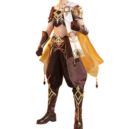 【Partially  Ready For Ship】DokiDoki-SSR Game Genshin Impact Cosplay Male Traveler Sora Costume Kong Aether Costume / Shoes | Costume Only-M-Ready For Ship