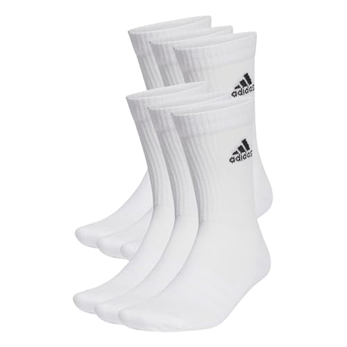 adidas SOCKS Cushioned Sportswear Crew Socks 6 Pairs Crew Socks (pack of 6) - 11-12.5 - White / Black