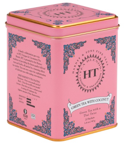 Green Tea with Coconut, HT Tin of 20 Tea Sachets | Sachets / Tin of 20 Sachets