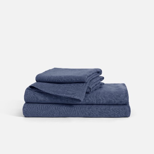 Washed Linen Core Sheet Set | Indigo / Queen