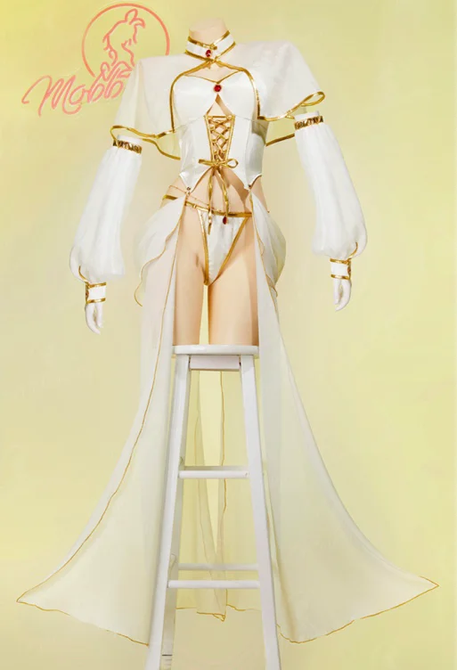 Frieren Derivative Sexy Lingerie Set Top Skirt and Cape with Panty and Thigh-high Stockings