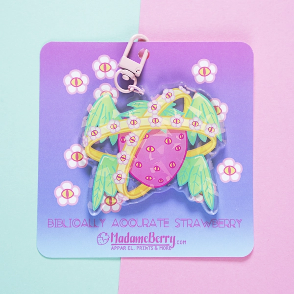 Biblically Accurate Strawberry Acrylic Keychain