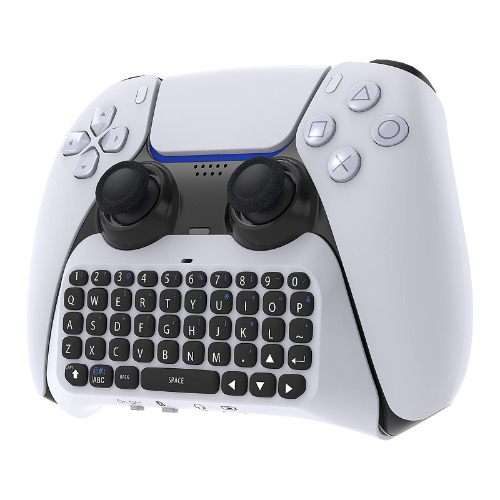 Wireless Controller Keyboard for PS5, Bluetooth 3.0 Mini Portable Gamepad Chatpad with Built-in Speaker & 3.5MM Audio Jack for Playstation 5 Voice Chat Board for Messaging and Gaming Live Chat