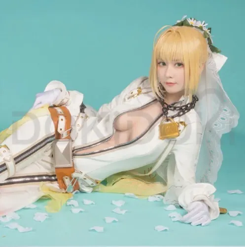 DokiDoki-R Game Fate / Grand Order Cosplay Nero Claudius Cosplay Costume Bride Wedding | XL-PRESALE