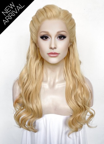 Wicked Glinda Blonde Wavy Lace Front Synthetic Wig
