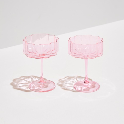 TWO x WAVE COUPE GLASSES - PINK | Default Title