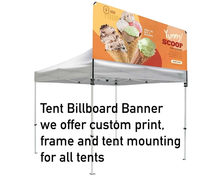 Custom Tent Billboard Banner - Eye-catching 10x10 Canopy Advertising Display for Indoor and Outdoor Events, Tent Banner