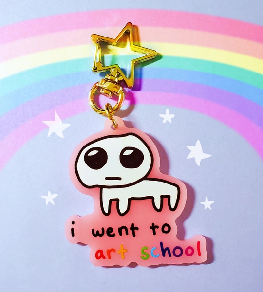 I went to art school - Yippee / TBH Creature Solid Acrylic Keychain