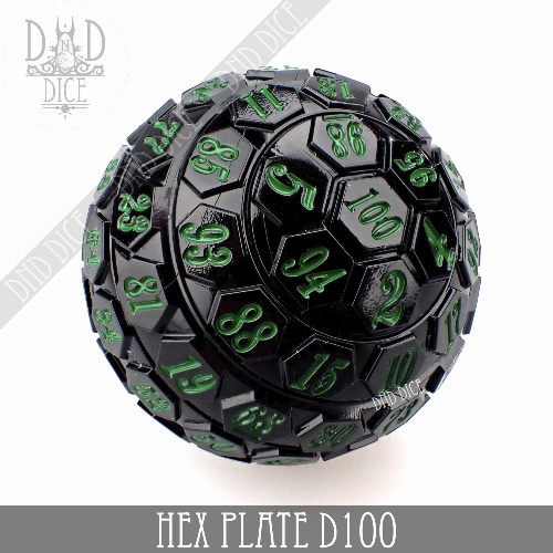 Hex Plate D100 Black With Green (45mm)