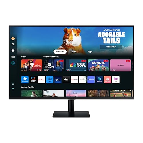 SAMSUNG 32-Inch M5 (M50D) Series FHD Smart Monitor with Streaming TV, Speakers, HDR10, Gaming Hub, Multiple Ports, Workout Tracker, Vision Accessibility Tools, LS32DM500ENXGO, 2024 - 32-Inch - Black