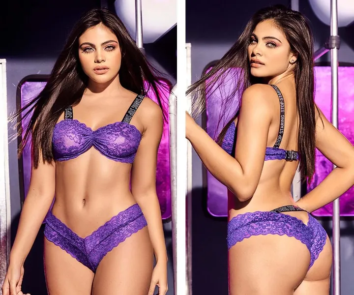 Mapale Two Piece Lingerie Set Color Purple