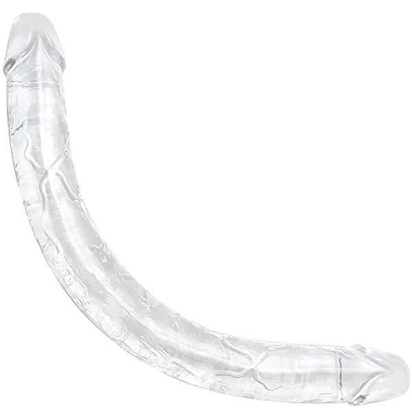 18 * 1.6 inches Huge Double-Ended Thick Big Dildos for Women, Realistic Dildo for Anal Vagina Simulation, Super Long for Couple Men Women Lesbian Gay Play (Clear)