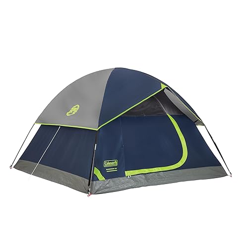 Coleman Sundome 3-Person Tent with Rainfly, Weatherproof Tent Sets Up in 10 Mins - 4 Person - PFAS-Free - Navy Blue