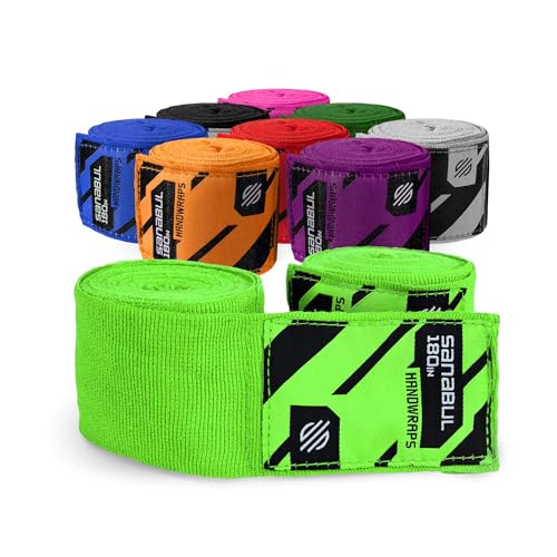 Sanabul Elastic 180 inch Boxing Handwraps | Boxing Gloves Muay Thai MMA Boxing Hand Wraps - Green - 180"