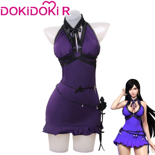 【In Stock】DokiDoki Final Fantasy VII Tifa Lockhart Costume Purple Dress | S/M