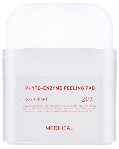 MEDIHEAL Phyto Enzyme Peeling Pad - Vegan Face Resurfacing Pore Tightening Gauze Pads with LHA & Papaya Enzym to Control Sebum - Exfoliating Pads for Dead Skin Cells, 90 Pads - Phyto Enzyme Pad