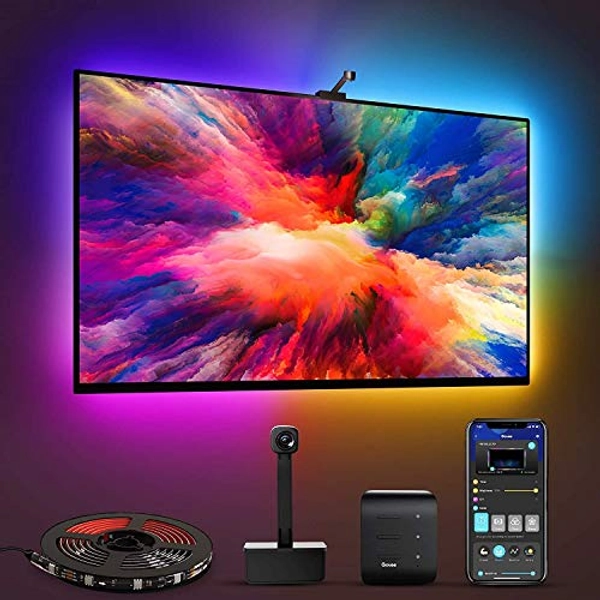 Govee Envisual TV LED Backlights with Camera, RGBIC Wi-Fi TV Backlights for 55-65 inch TVs, Works with Alexa & Google Assistant, App Control, Music Sync TV Lights, H6199