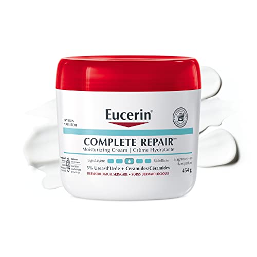 EUCERIN Complete Repair Moisturizing Cream for Dry to Very Dry Skin | Face & Body Cream, 454g jar | 5% Urea Cream | Ceramide Cream | Dry Skin Cream | Fragrance-free Cream | Non-Greasy Cream | Recommended by Dermatologists - 454 g (Pack of 1) - Cream