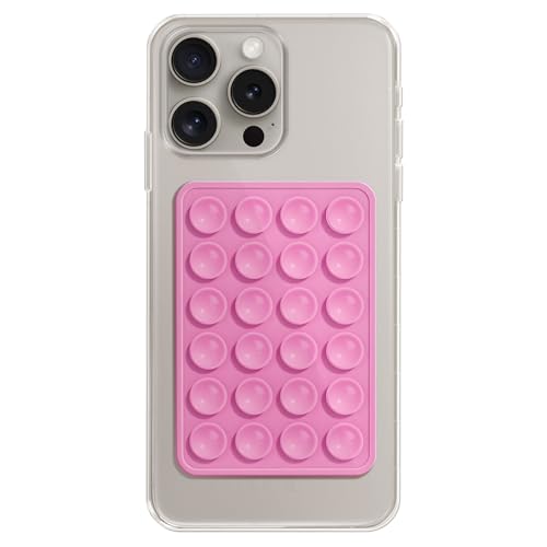 MAYNOS Silicone Phone Sticky Grip, Suction Phone Case Mount for iPhone and Android, Hands-Free Sticky Cell Phone Grip, Mobile Fidget Mirror Holder for Selfies and Videos, SJPJ-001 - Cotton Candy Cloud（Light Pink）
