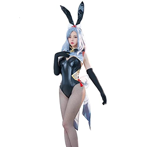Fiamll Disfraz de conejito para cosplay, disfraz de conejito, disfraz de conejito de Ganyu Baal Yae Shenhe - Shenhe - M