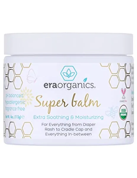 Era Organics Healing Ointment for Babies - USDA Certified Organic Natural Gentle Moisturizer for Sensitive Skin Prone To Baby Eczema, Cradle Cap (Infant Seborrheic Dermatitis), Rashes & Hives (4 oz.)