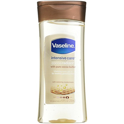 Vaseline Intensive Care Gel Cocoa Radiant Oil 6.8 Ounce (201ml) (6 Pack) - Cocoa Butter (lightly scented) - 40.8 Fl Oz (Pack of 1)