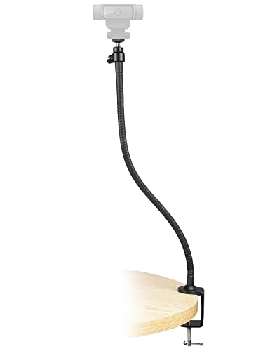 25 inch Flexible Jaw Arm Clamp Mount Holder Stand Compatible with Logitech Webcam C920s C925e C922 C930 C615 Brio StreamCam