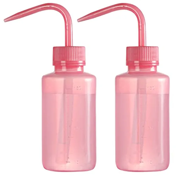 Oubest 2pcs Small Squeeze Bottles 150ml 5oz Wash Bottle Ldpe Plastic Squirt Water Bottle for Medical Label Tattoo Lash Water Succulent Watering Irrigation