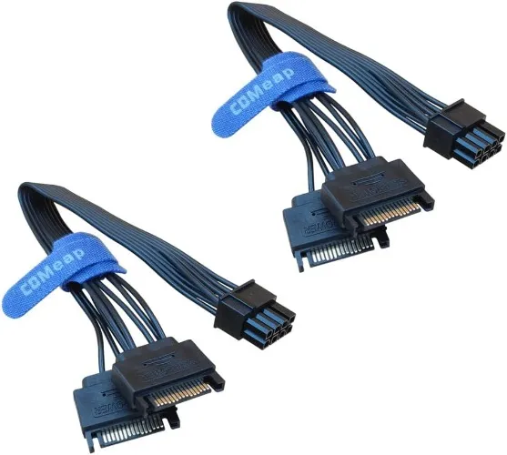 COMeap (2-Pack) SATA to 8 Pin GPU Power Adapter