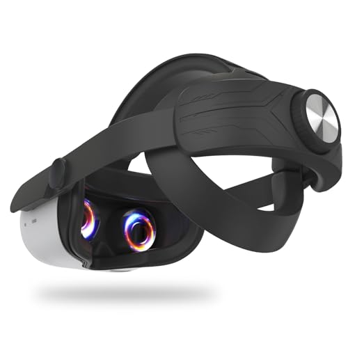 Comfort Head Strap for Meta Quest 2, MTomatoVR Lightweight Elite Replacement Strap Reduce Face Pressure Comfortable Convenient Flip Design Headset for Oculus Quest 2 VR Accessaries, Black - for Quest2 - Black