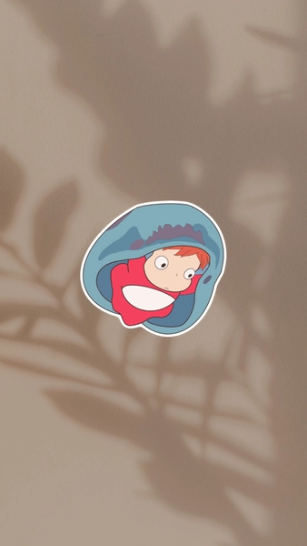 ponyo sticker inspired studio ghibli anime vinyl sticker from Ponyo water bottle sticker decoration studio Ghibli waterproof sticker
