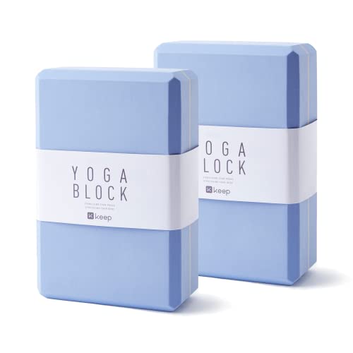KEEP Yoga Block, High Density EVA Foam Blocks for Yoga, Pilates, Meditation , Aid Balance, Support and Deepen Poses - Non-Slip Lightweight Durable - Navy Blue