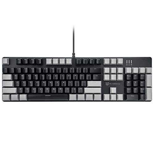 Merdia Mechanical Keyboard Gaming Keyboard | Black Switch Black & Grey Backlit Keyboard | 104 Keys US Layout | Wired Gaming Keyboard | Hot Swappable Mechanical Keyboard | PC Gaming Keyboards - Black Switch Black & Grey