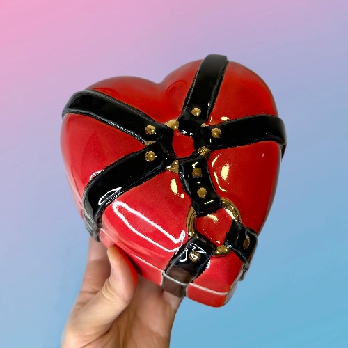 Heart-shaped Box with 22Kt Gold — Pansy Ass Ceramics
