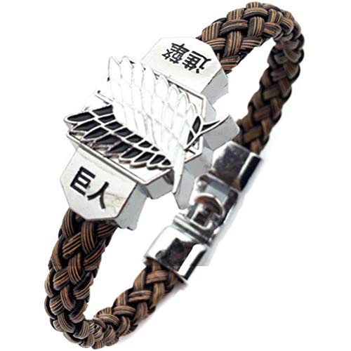 Yumoo Attack on Titan Bracelet, Japanese Anime Braid Wristband for Men and Women