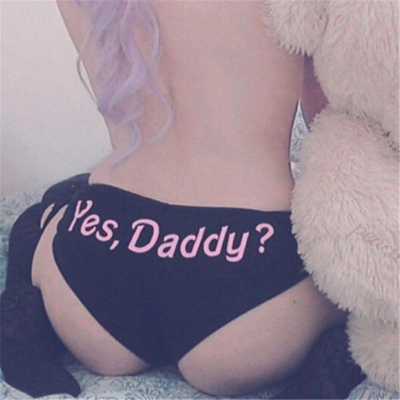 Yes Daddy Undies - Black / Light Pink / S