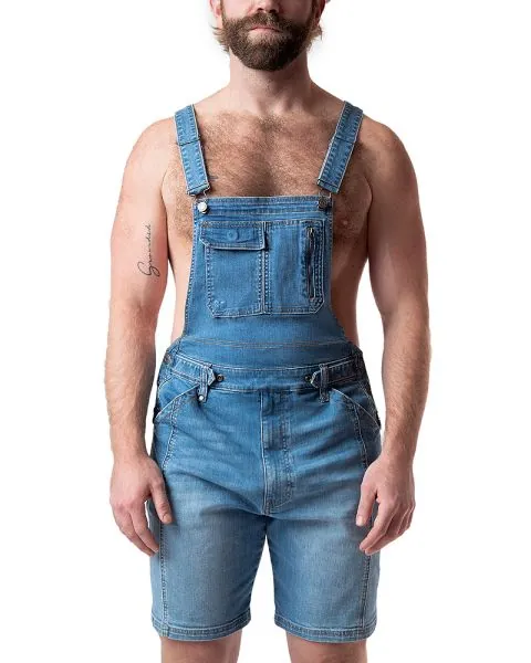 Nasty Pig Overall Short - Light Blue