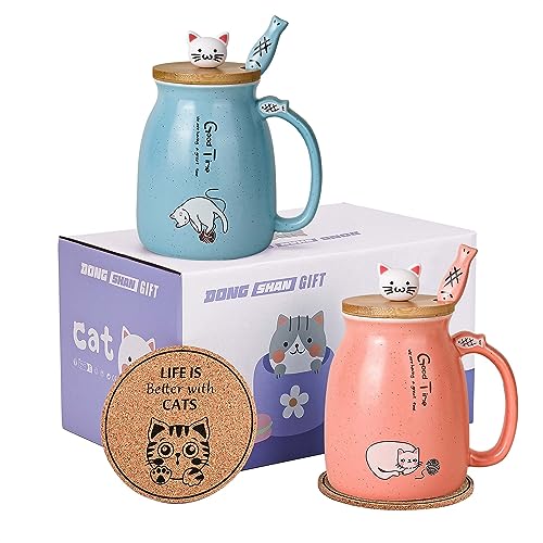 Cat Mugs Set of 2