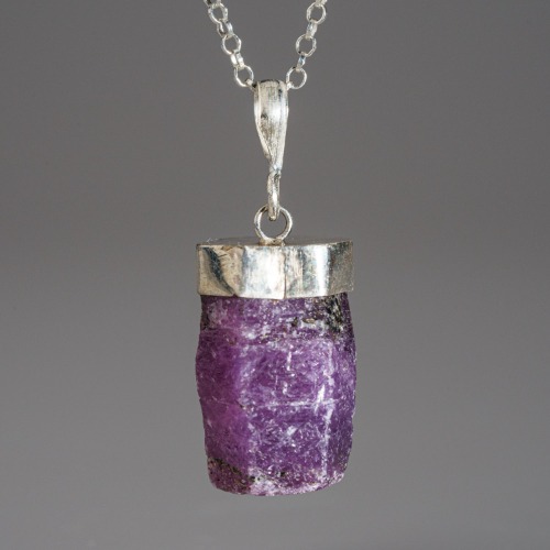 Genuine Natural Ruby Pendant (9.2 grams) with 18" Sterling Silver Chain