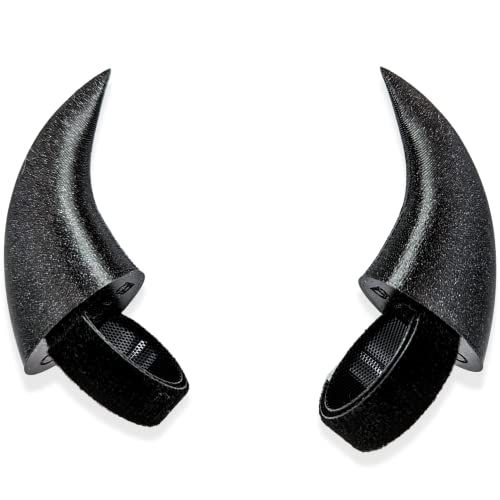 BeamTeam3D Demon Horns for Headphones - Small Devil Headphone Attachment in Various Colors with Self Fastener - Cosplay Devil Ears for Gamers and Streamers (Set of 2) (Sparkle Black) - Sparkle Black