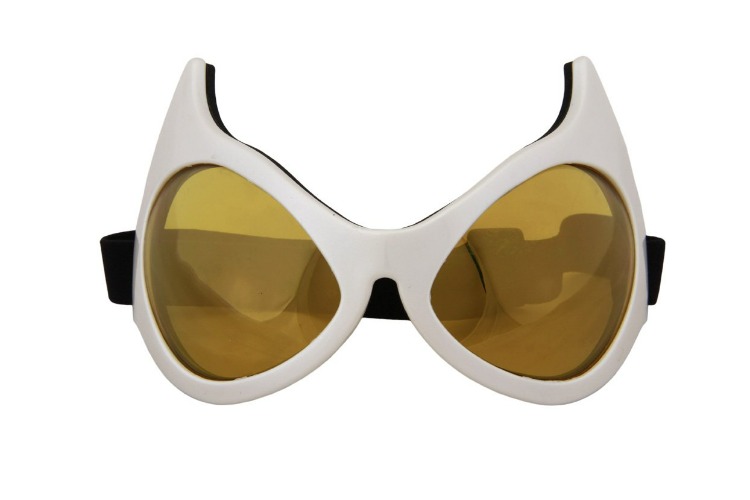 White Cat Eye Costume Goggle Glasses with Rainbow Lenses for men and women - 